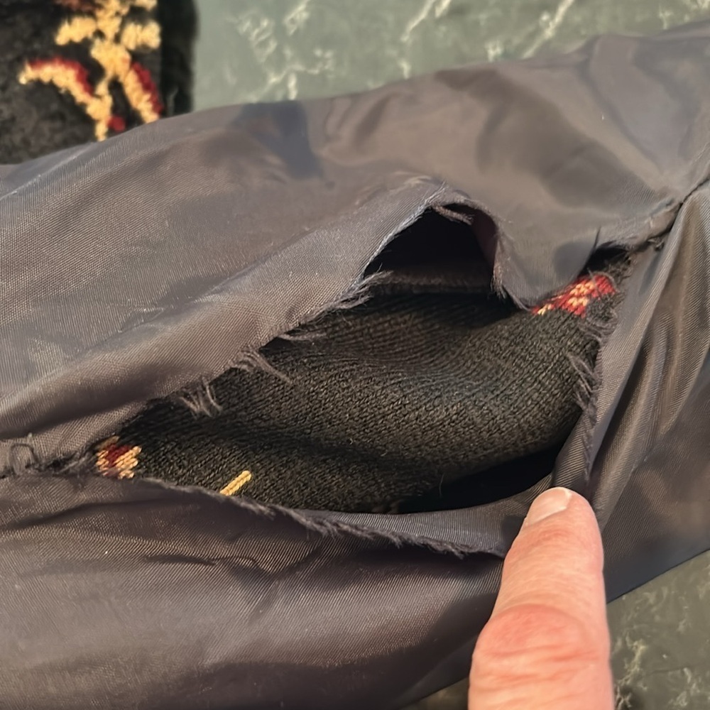 VTG Black Diamond Sherpa Fleece Botanical Floral Print Jacket Black Size Small - Picture 12 of 12